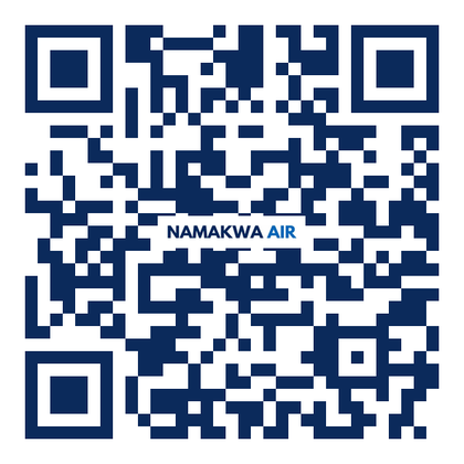 QR code linking to the Namakwa Air seat request form